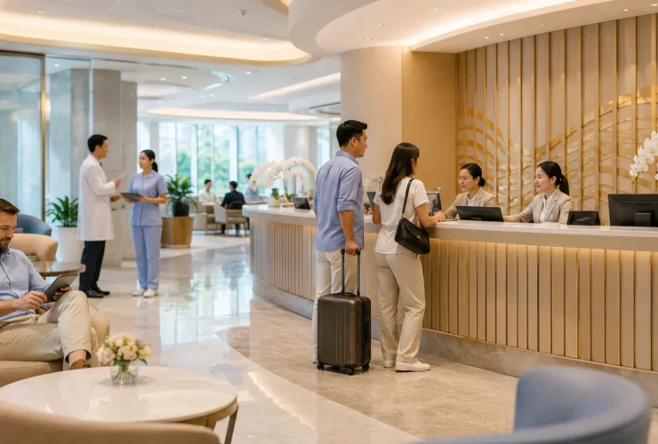 Thailand private hospital lobby international patient