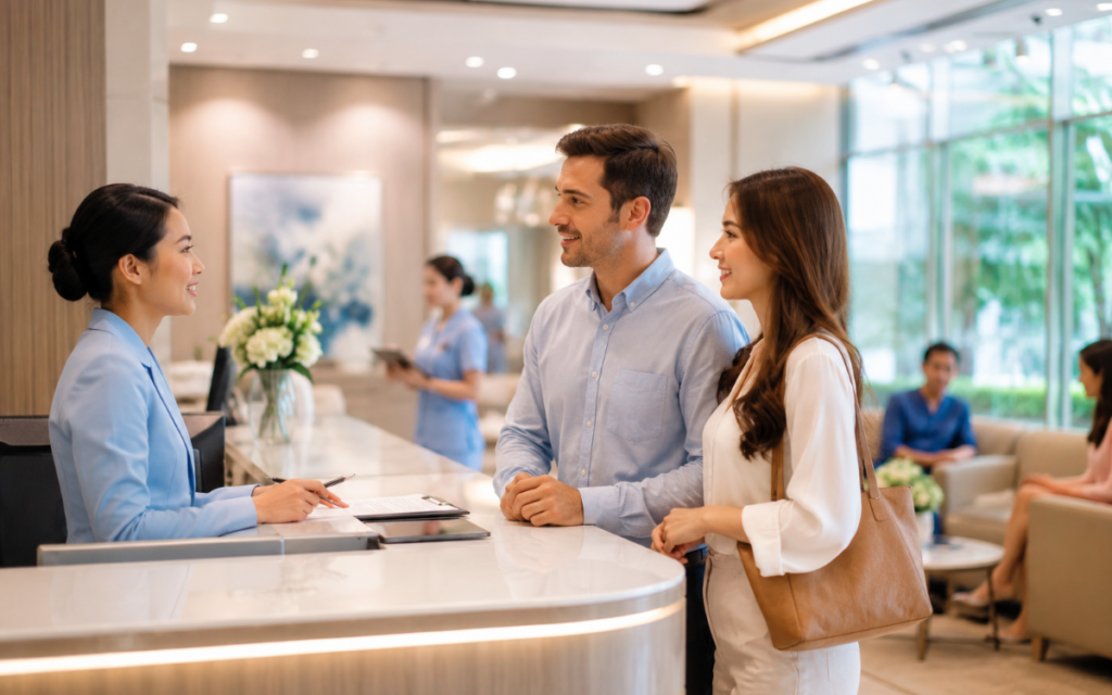 International patient reception at a private hospital in Bangkok
